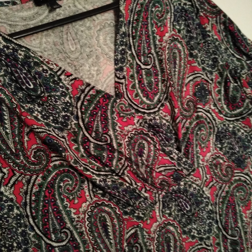 Talbots women's tunic paisley blouse